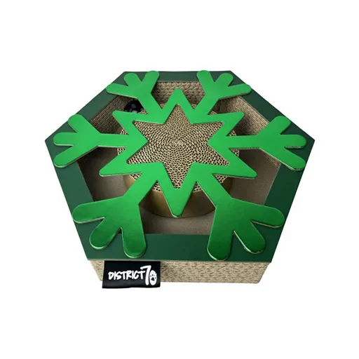 [District70] Snowflake met balletjes groen/rood (Groen)