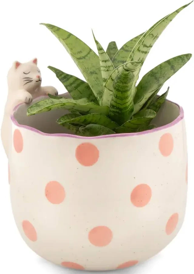 Bloempot Peeking cat