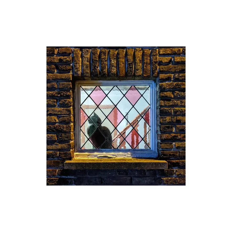 Kaart poes achter glas